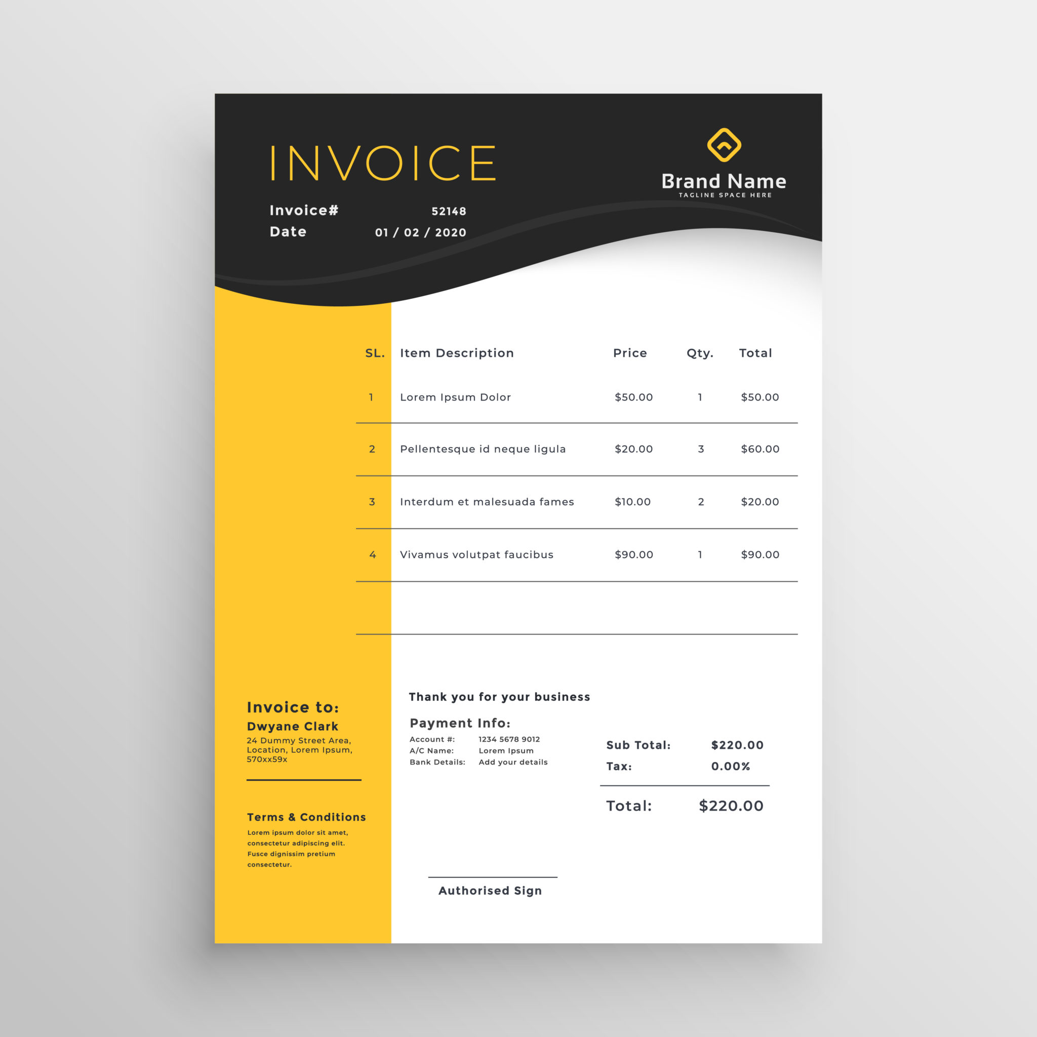 modern invoice design for accounting software