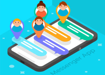 Graphic of mobile messaging app