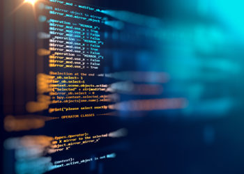 programming code on dark background