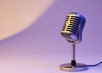 Retro microphone on the table