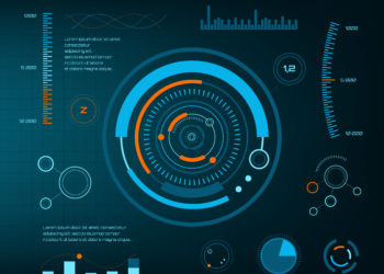 Abstract Future, Concept Vector Futuristic Blue Virtual Graphic Touch User Interface HUD. For Web, Site, Mobile Applications