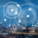 Wifi Icon And Cityscape And Network Connection Concept.