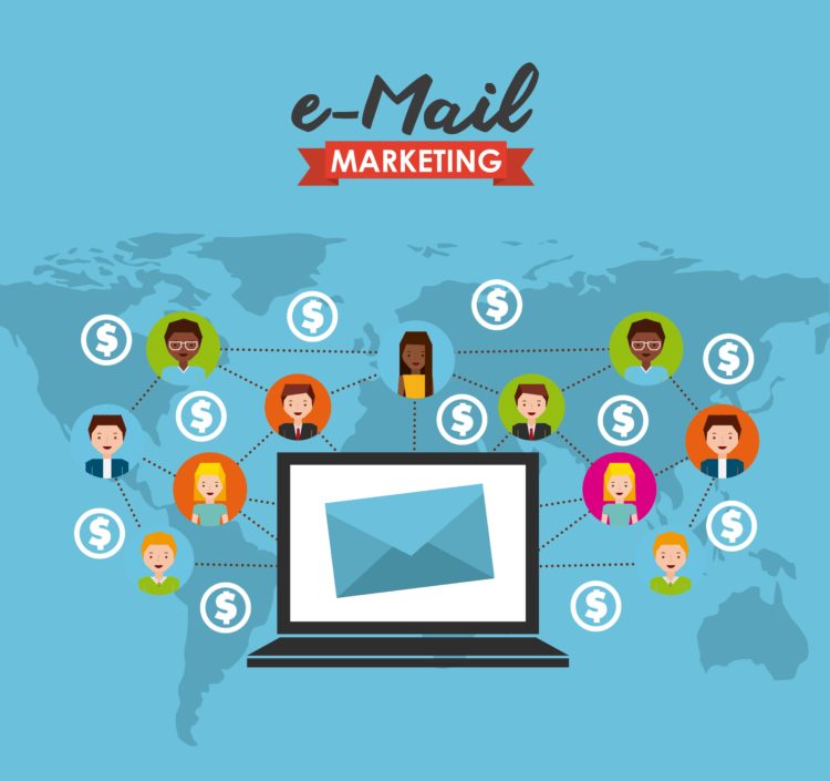 E-mail marketing design, vector illustration