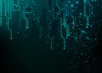 Abstract blue lights background. Vector illustration, contains transparencies, gradients and effects.