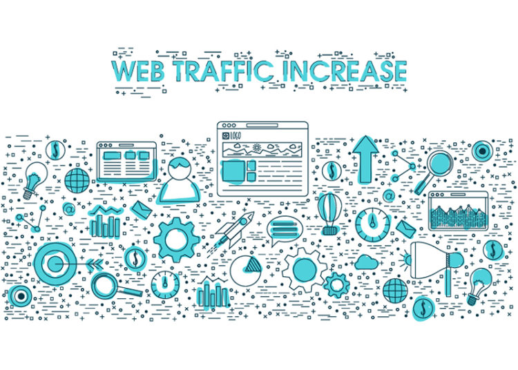 Creative Infographic elements for Web Traffic Increase.