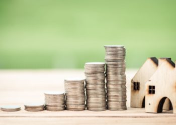 Saving money for real estate with buying a new home and loan for prepare in the future concept.