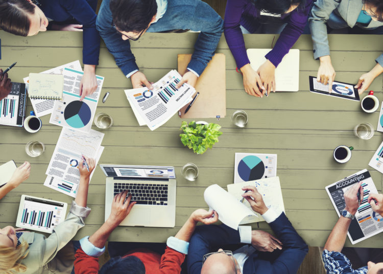 Group of business people having a meeting