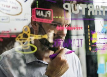 Businessman thinking about business strategy