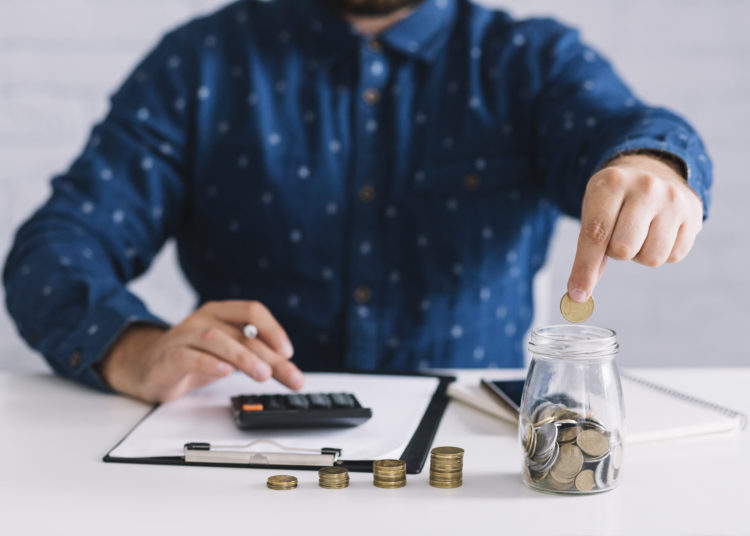 Man counting money