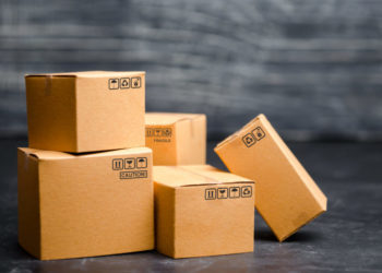 Cardboard boxes. The concept of packing goods, sending orders to customers. Warehouse of finished products and equipment. Moving to another house. Delivery management.