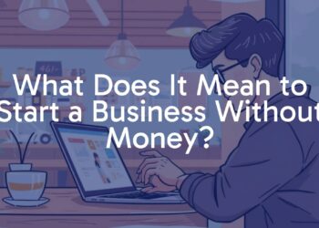 A person working on a laptop at a coffee shop, creative business ideas, digital tools on screen, cozy atmosphere, inspirational vibe, illustrative style.