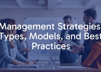 Business team strategizing in a modern office, whiteboard with management models and goals, professional and dynamic atmosphere, realistic style.