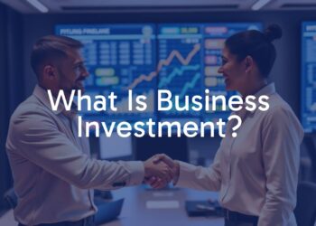 A businessman and investor shaking hands, modern office background, financial charts and growth graphs on screen, professional and optimistic atmosphere, realistic style.