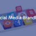 A modern social media branding concept with a smartphone displaying diverse social media icons, stylish branding elements, and vibrant colors, illustrative.