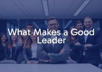 A confident and inspirational leader standing at the forefront of a diverse team, modern office setting, motivational atmosphere, realistic.