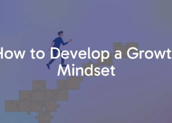 A person climbing a staircase made of puzzle pieces, symbolizing growth and learning, soft gradient background, motivational vibe, illustrative style.