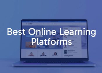Modern online learning platform interface, laptop screen showing interactive course modules, digital education theme, clean and professional design, futuristic vibe.
