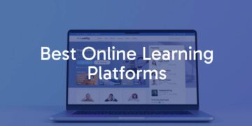 Modern online learning platform interface, laptop screen showing interactive course modules, digital education theme, clean and professional design, futuristic vibe.