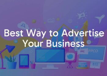 Modern business advertising, digital marketing mix with SEO, social media, and PPC ads, vibrant colors, professional and dynamic vibe.